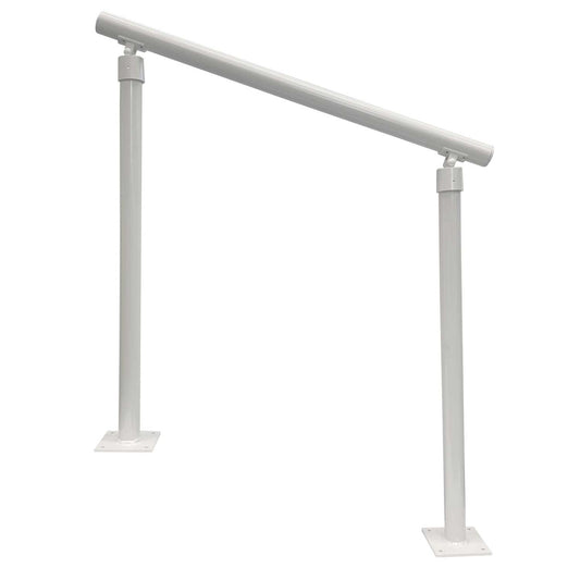 Wolf Handrail 0.6-in x 72-in White Painted Aluminum Interior/Exterior Handrail with posts