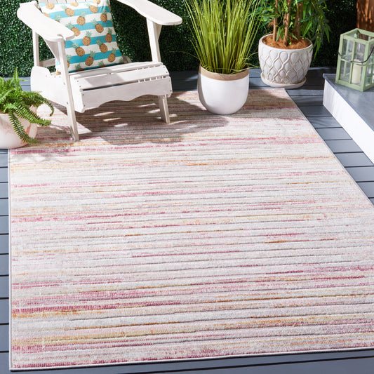 Safavieh Cabana 9 x 12 (ft) Loomed Synthetic Rust/Ivory Rectangular Indoor/Outdoor Solid Professionally Clean Only Area rug