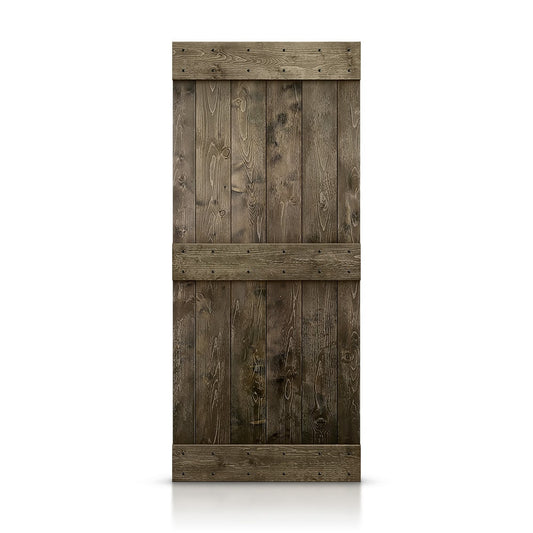 CALHOME 38-in x 84-in Espresso Pine Wood Solid core Single Barn Door (Hardware Not Included)