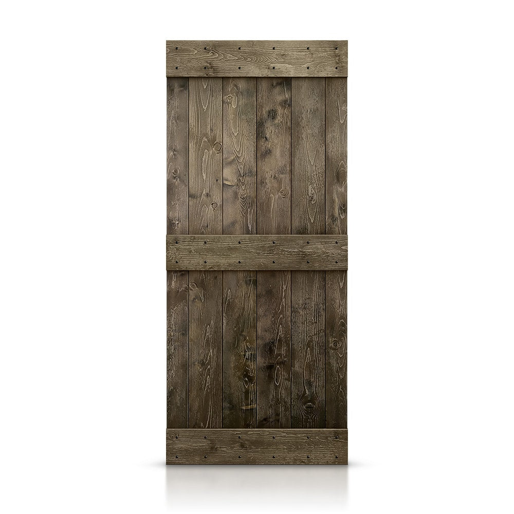 CALHOME 42-in x 84-in Espresso Pine Wood Solid core Single Barn Door (Hardware Not Included)