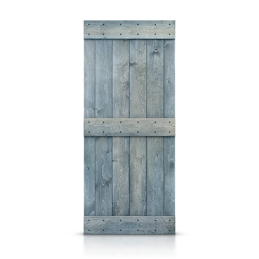 CALHOME 24-in x 84-in Denim blue Pine Wood Solid core Single Barn Door (Hardware Not Included)