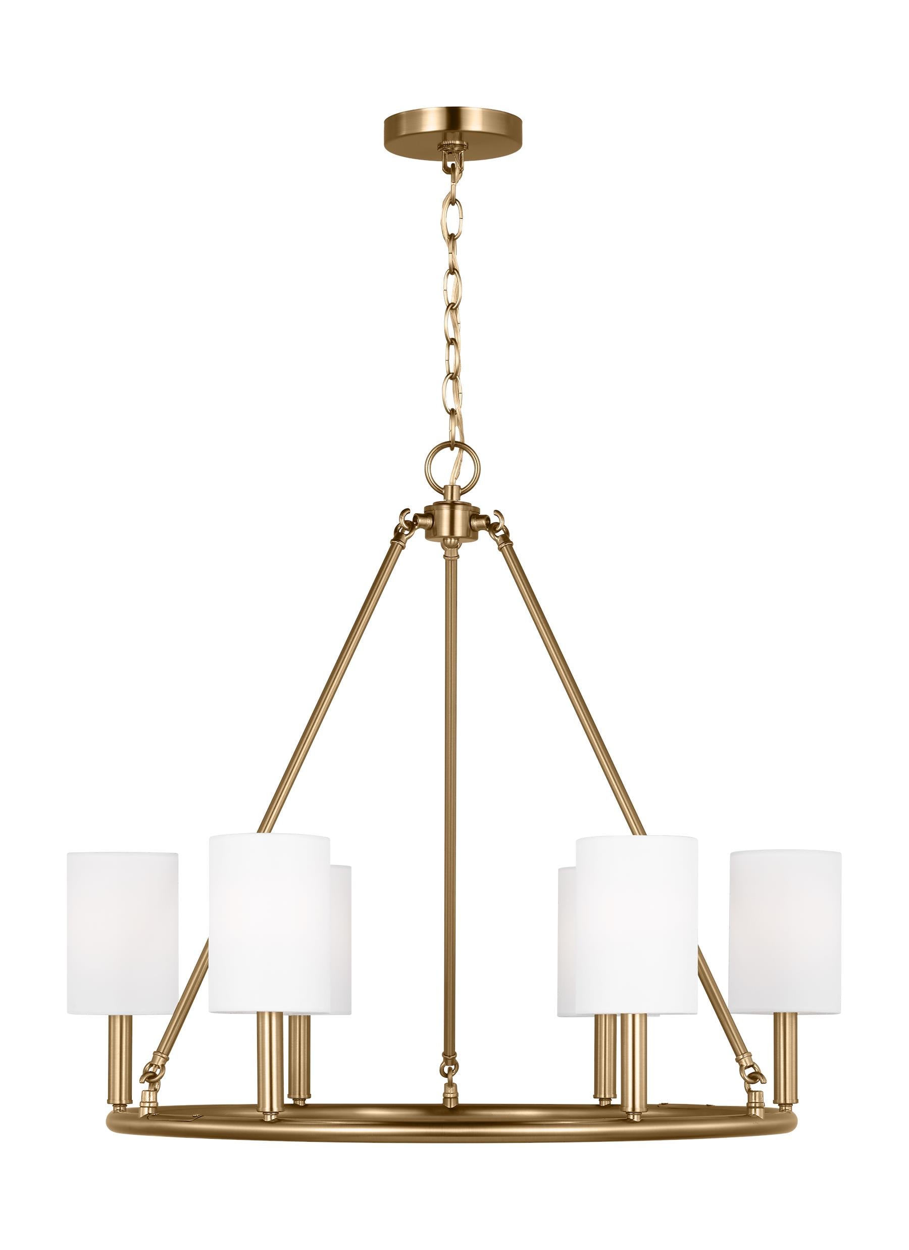 Scott Living Egmont 6 -Light Satin Brass Metal Chandelier