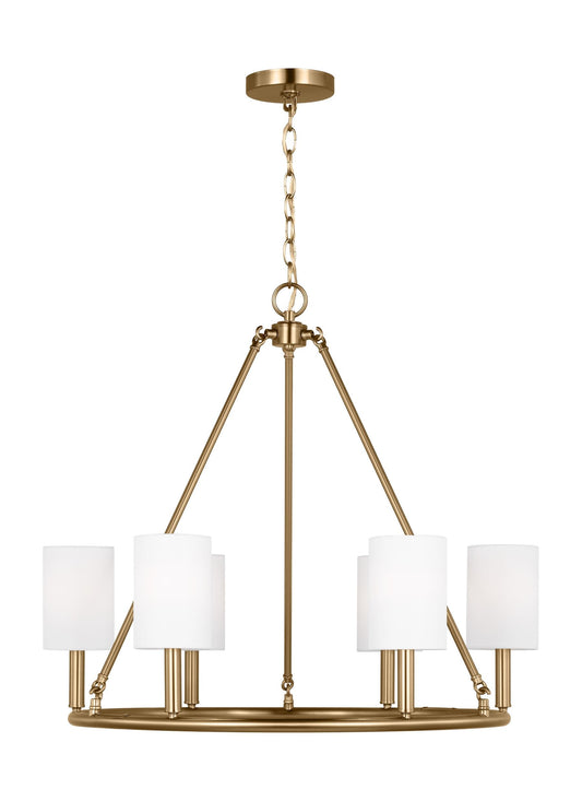 Scott Living Egmont 6 -Light Satin Brass Metal Chandelier