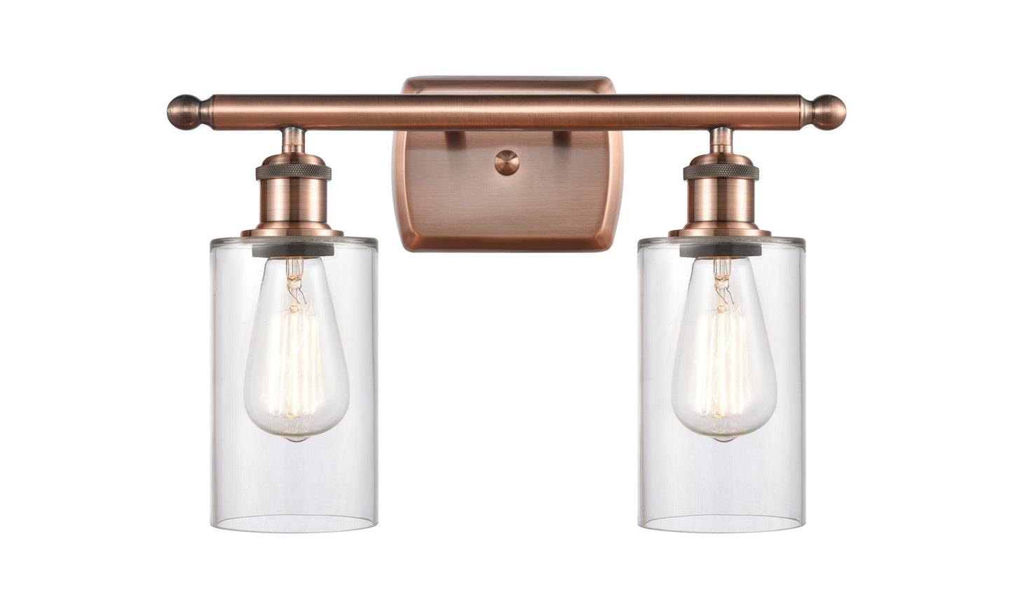 Innovations Lighting Clymer 16-in 2 Light Antique Copper Vintage Bathroom Vanity light