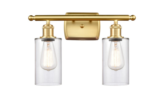 Innovations Lighting Clymer 16-in 2 Light Satin Gold Vintage Bathroom Vanity light