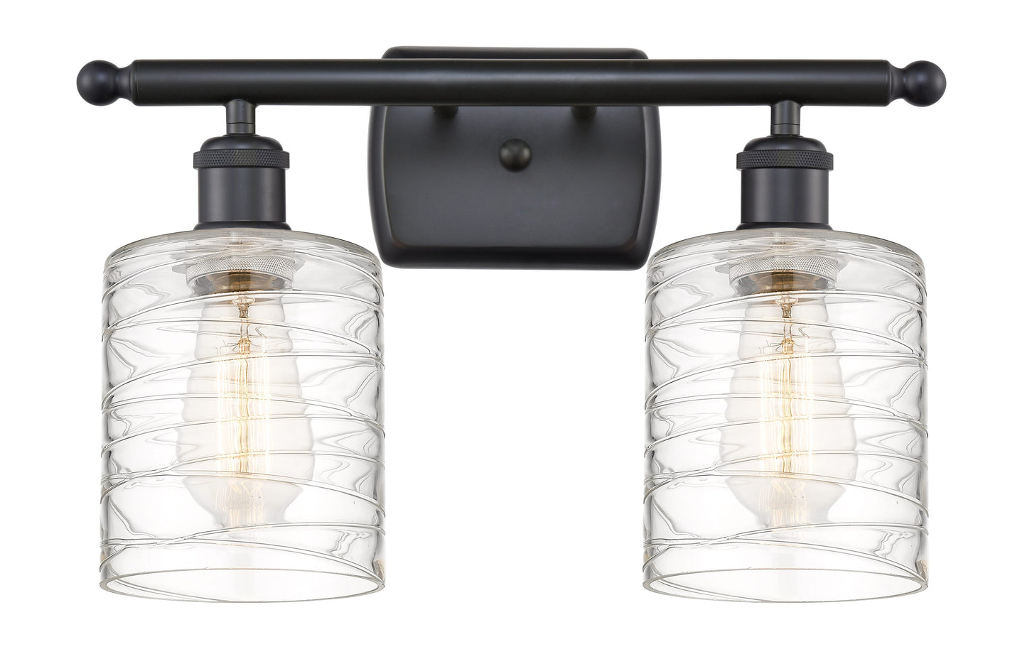 Innovations Lighting Cobbleskill 16-in 2 Light Matte Black Industrial Bathroom Vanity light