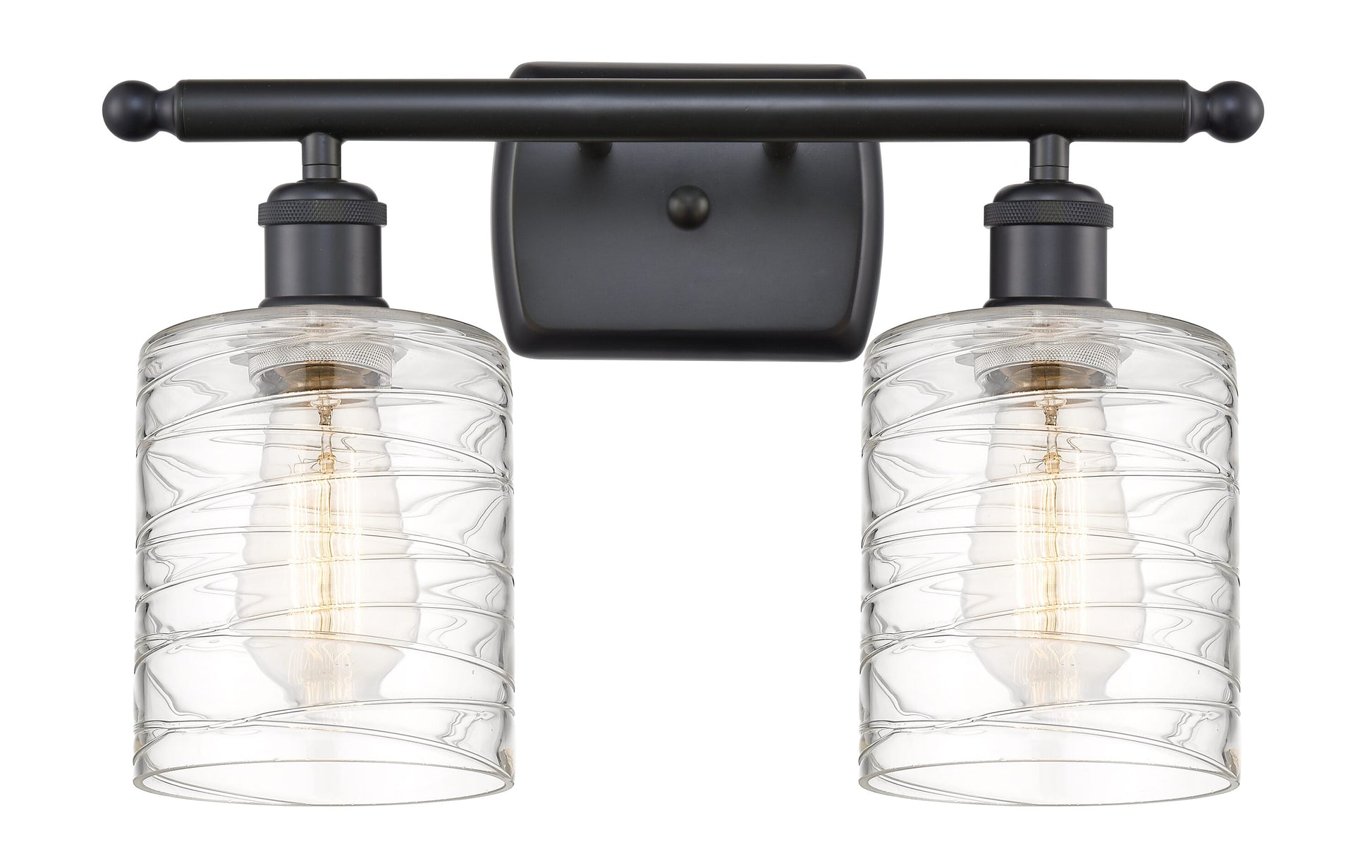 Innovations Lighting Cobbleskill 16-in 2 Light Matte Black Industrial Bathroom Vanity light