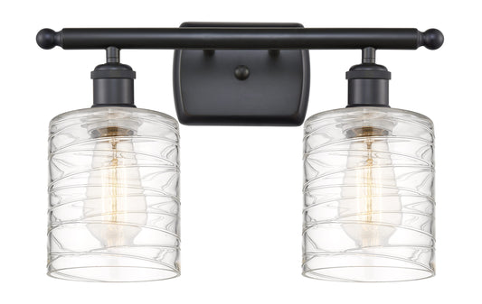 Innovations Lighting Cobbleskill 16-in 2 Light Matte Black Industrial Bathroom Vanity light