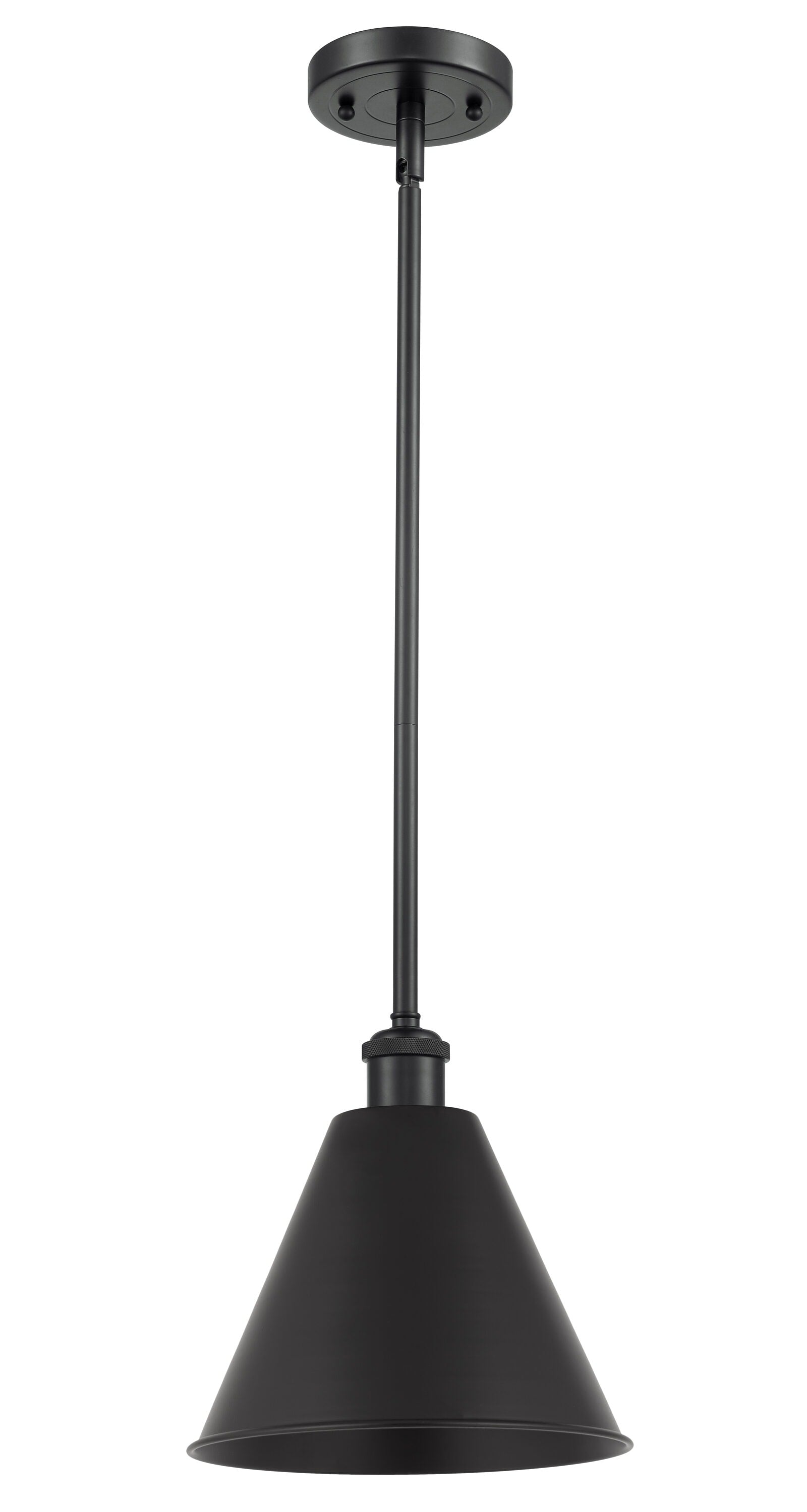 Innovations Lighting Ballston Cone 1 -Light Matte Black Industrial Cone Medium Hanging Pendant light