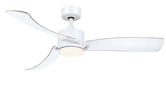 Fanimation SculptAire 52-in Integrated LED Matte White with Clear Blades Propeller Ceiling Fan With Light - Remote Included ( 3 -Blade ) 5375616