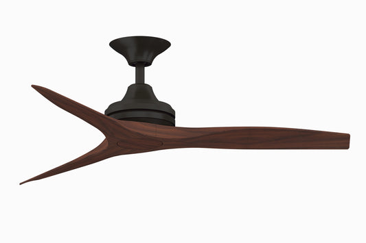 Fanimation Spitfire 48-in Dark Bronze with Whiskey Wood Blades Covered Outdoor Propeller Ceiling Fan Light Kit Compatible and Remote Included 3 -Blade