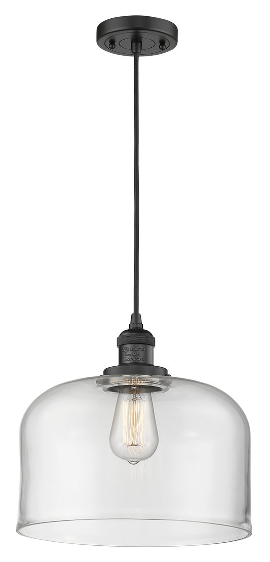 Innovations Lighting Bell 1 -Light Matte Black Modern/contemporary Clear glass Glass Bell Mini Indoor Hanging Pendant Light