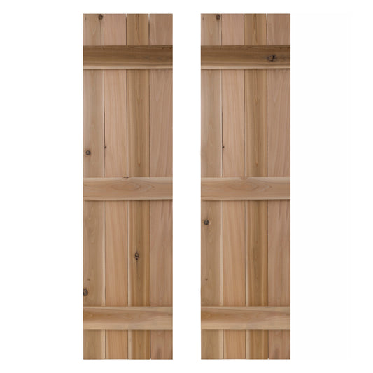 Dogberry 14-in W x 84-in H Dirty Blonde Board and batten End batten Wood Exterior Shutters ( 1 -Pack )