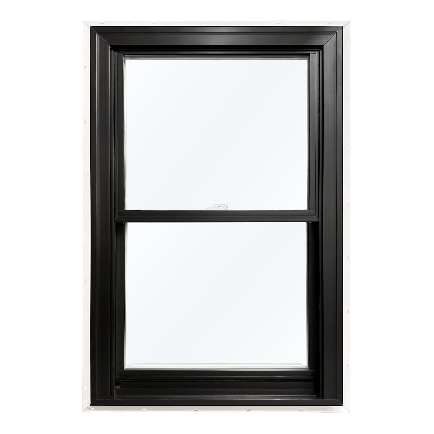 United Window & Door PRO Series 35-1/2-in x 37-1/2-in Black Exterior White Interior Vinyl New construction Double Hung Window Low-E argon Double Pane Glass (Full Screen Included)
