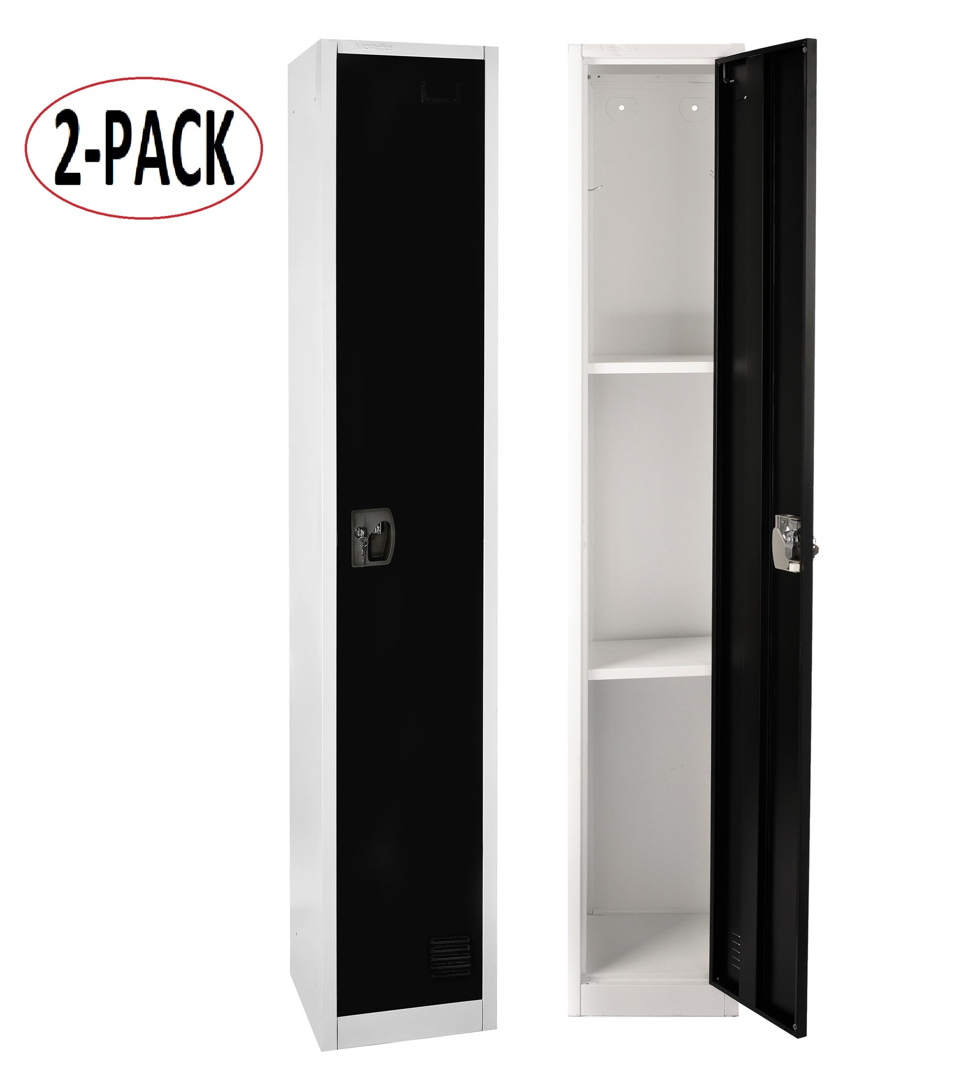 AdirOffice 629 Series Set of 2 12-in W x 72-in H x 12-in D Steel Full Storage Lockers