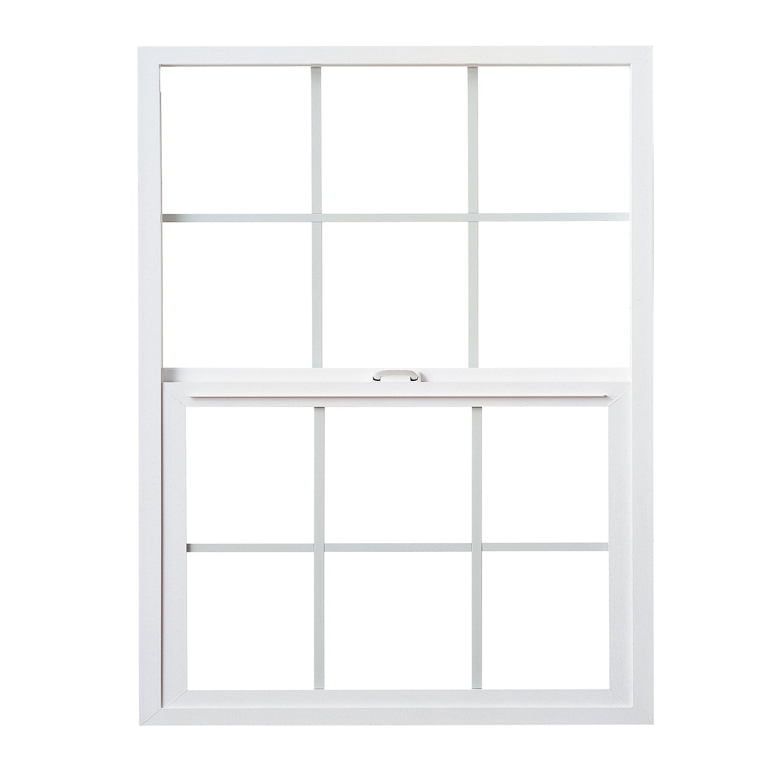 Milgard Style Line 23-1/2-in x 47-1/2-in White Exterior Vinyl New Construction Single Hung Window Low-E Double Pane Glass with Grids, (Half Screen Included)
