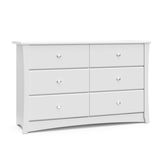 Storkcraft Crescent White 6 -Drawer 53.35-in Standard dresser