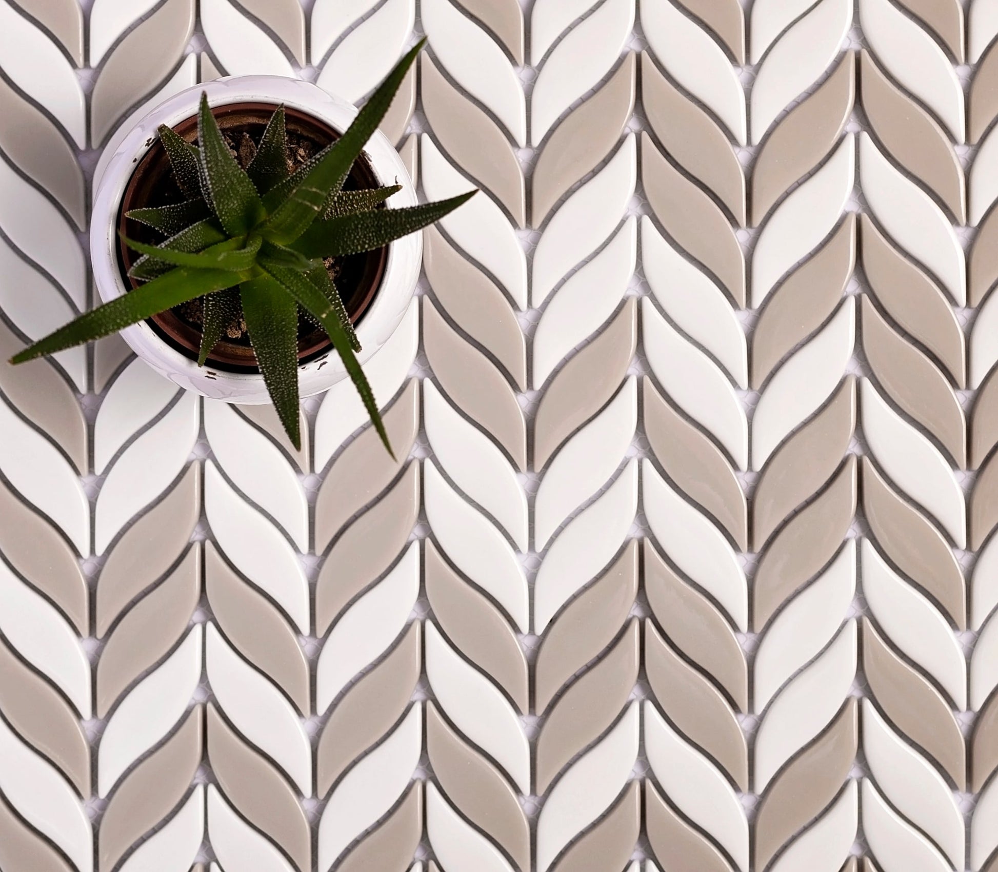 Apollo Tile Alabaster White Brown 12-in x 12-in Glossy Recycled glass Multi-shaped Mosaic Floor and Wall Tile ( 9.75-sq ft Carton )