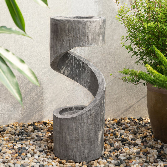 Glitzhome 31.25-in H Resin Outdoor Fountain Statue Pump Included