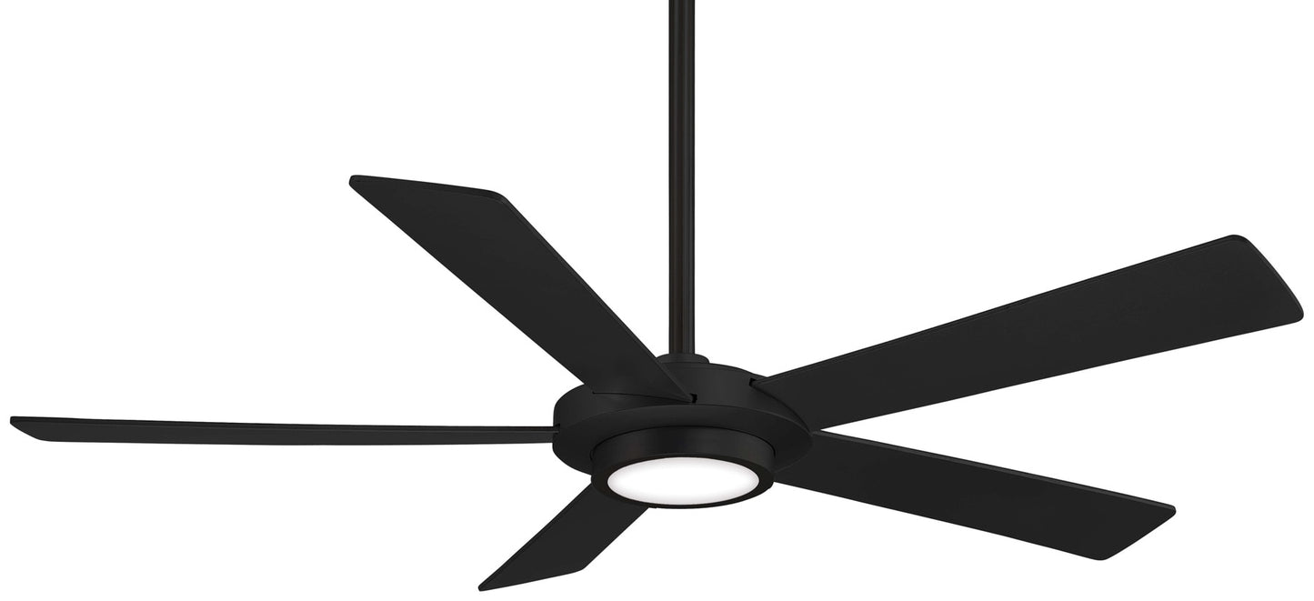 Minka Aire Sabot 52-in Black with Black Blades Integrated LED Ceiling Fan With Light 5 -Blade