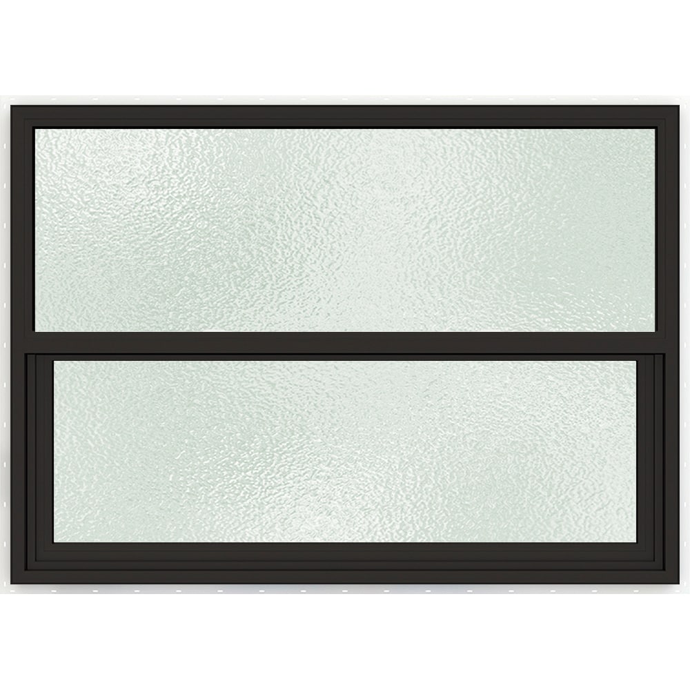 JELD-WEN Premium Atlantic Vinyl 35-3/4-in x 24-3/4-in Bronze Exterior Vinyl New Construction Single Hung Window Impact Resistant Low-E Double Pane Glass (Half Screen Included) Hurricane Approved