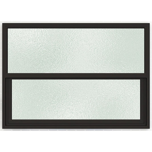 JELD-WEN Premium Atlantic Vinyl 35-3/4-in x 24-3/4-in Bronze Exterior Vinyl New Construction Single Hung Window Impact Resistant Low-E Double Pane Glass (Half Screen Included) Hurricane Approved