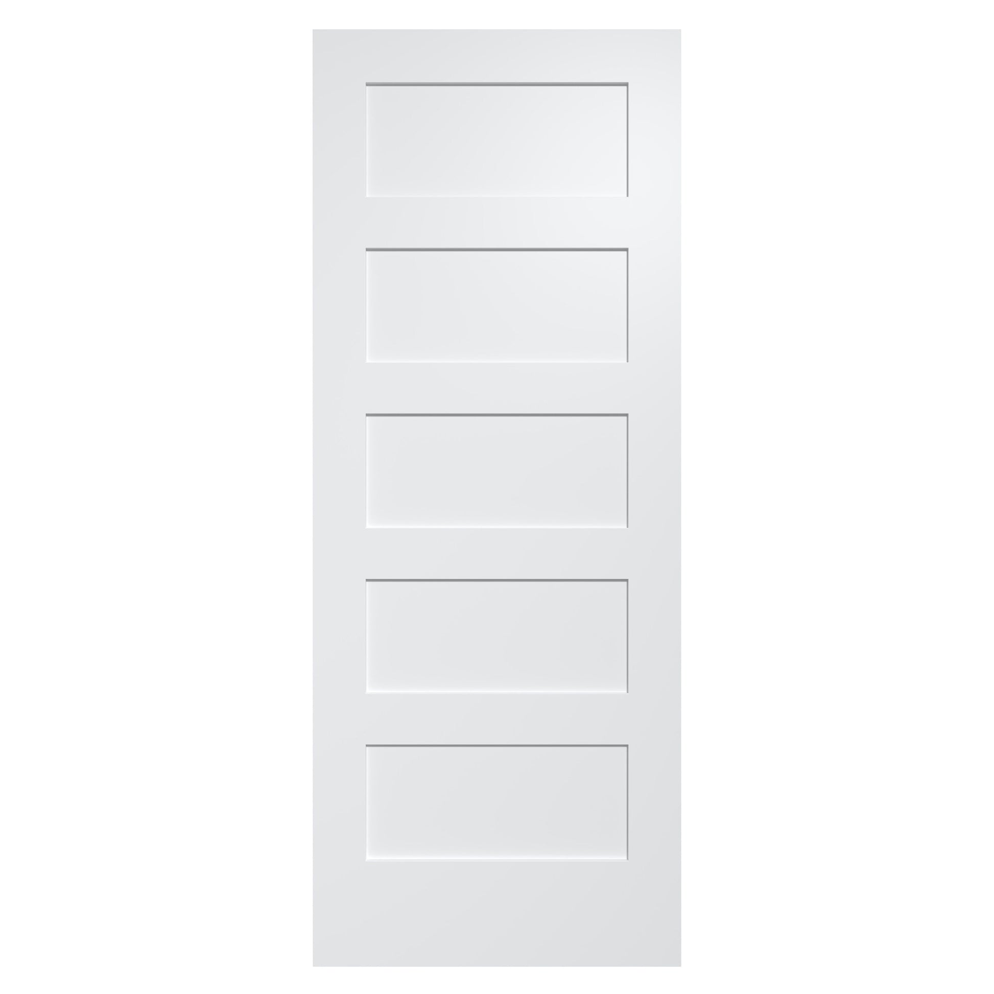 Camaflexi 5 Panel 32-in x 80-in White 5-panel Smooth Solid core Primed Pine Wood Slab Door