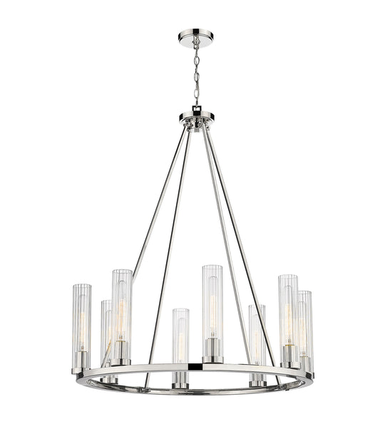 Z-Lite Beau 8 -Light Polished Nickel Indoor Clear glass Glass Steel Chandelier
