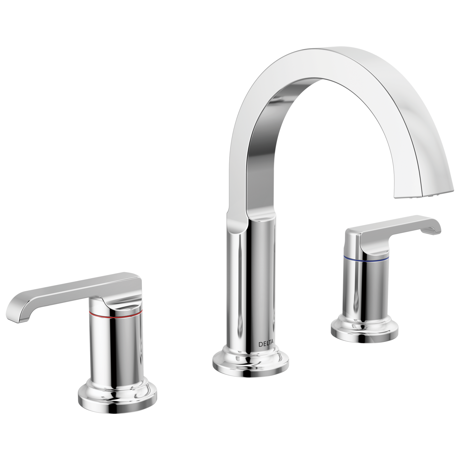 Delta Tetra Lumicoat Chrome Widespread 2-handle WaterSense High-arc Residential Handle Bathroom Sink Faucet with Drain