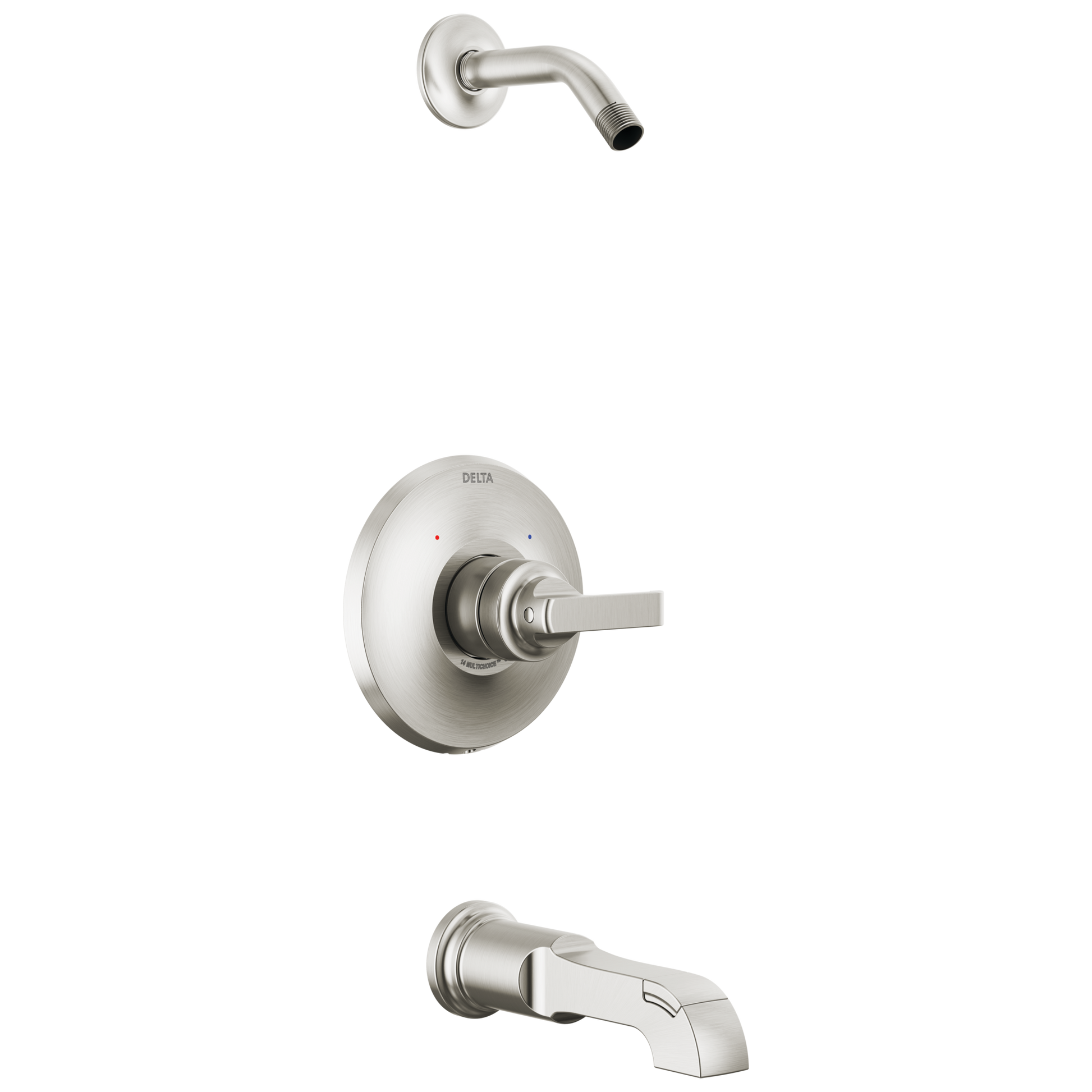 Delta Tetra Lumicoat Stainless 1-handle Bathtub and shower Faucet (Sold Separately)