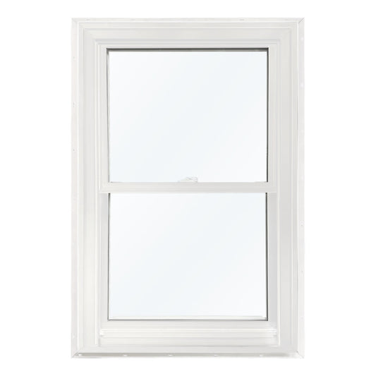 United Window & Door PRO Series 35-1/2-in x 45-1/2-in White Exterior White Interior Vinyl New construction Double Hung Window Low-E argon Double Pane Glass (Full Screen Included)