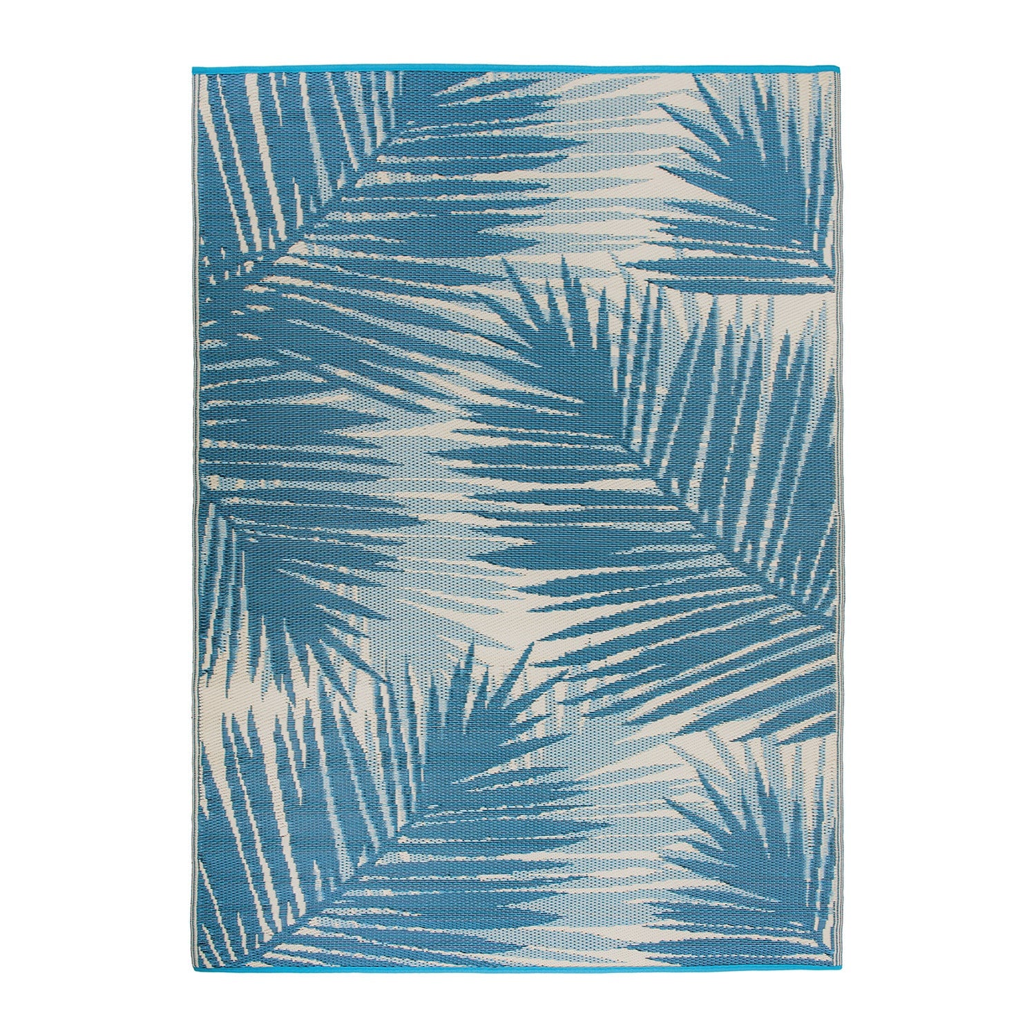 World Rug Gallery Seville 8 x 10 (ft) Loomed Polypropylene Blue Rectangular Indoor/Outdoor Floral/Botanical Mid-Century Modern Spot Clean Only Pet Friendly Area rug