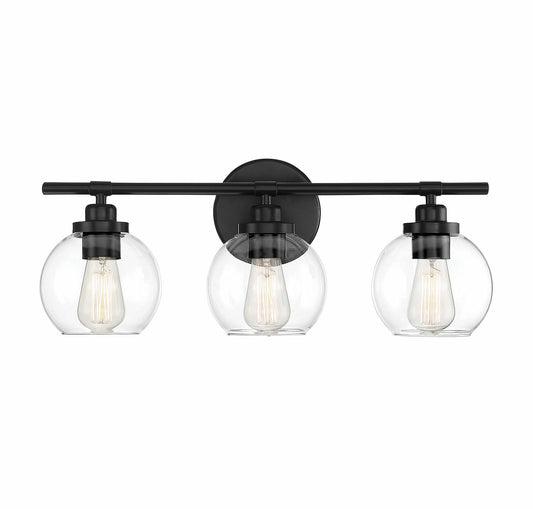 Savoy House Essentials Carson 22.5-in 3 Light Matte Black Modern/contemporary Bathroom Vanity light