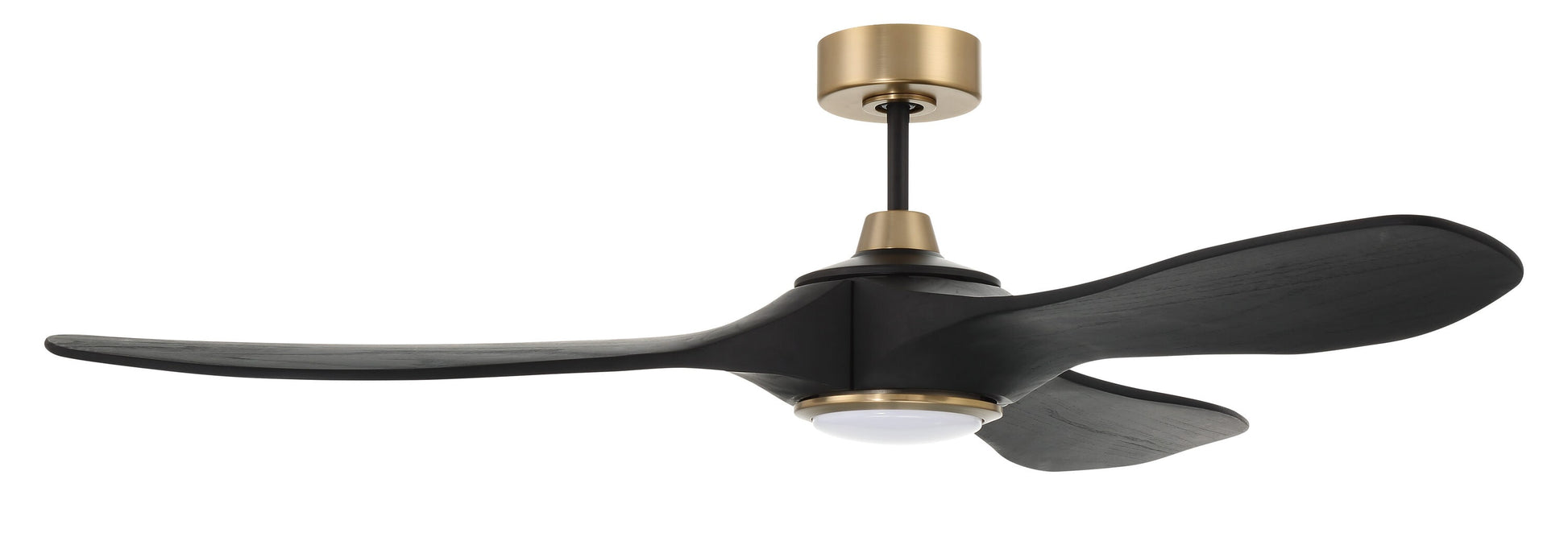 Craftmade Envy 60-in Flat Black/Satin Brass with Flat Black Blades Integrated LED Propeller Ceiling Fan With Light 3 -Blade