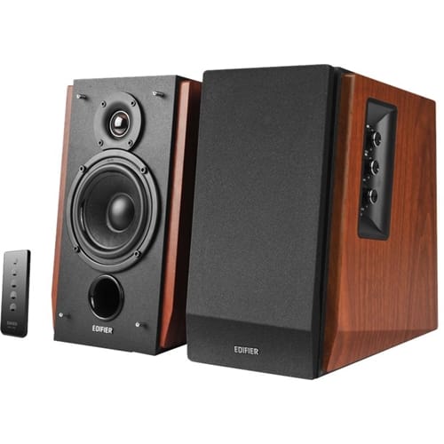 Edifier - R1700BT Bluetooth Bookshelf Speakers, Computer Speakers - Powered Speakers 2.0 - Active Near-Field Studio Monitors - Brown/Black