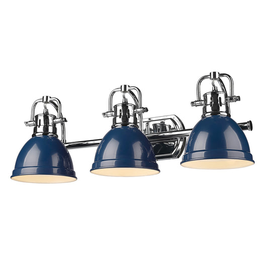 Golden Lighting Duncan 24.5-in 3 Light Steel Transitional Bathroom Vanity light