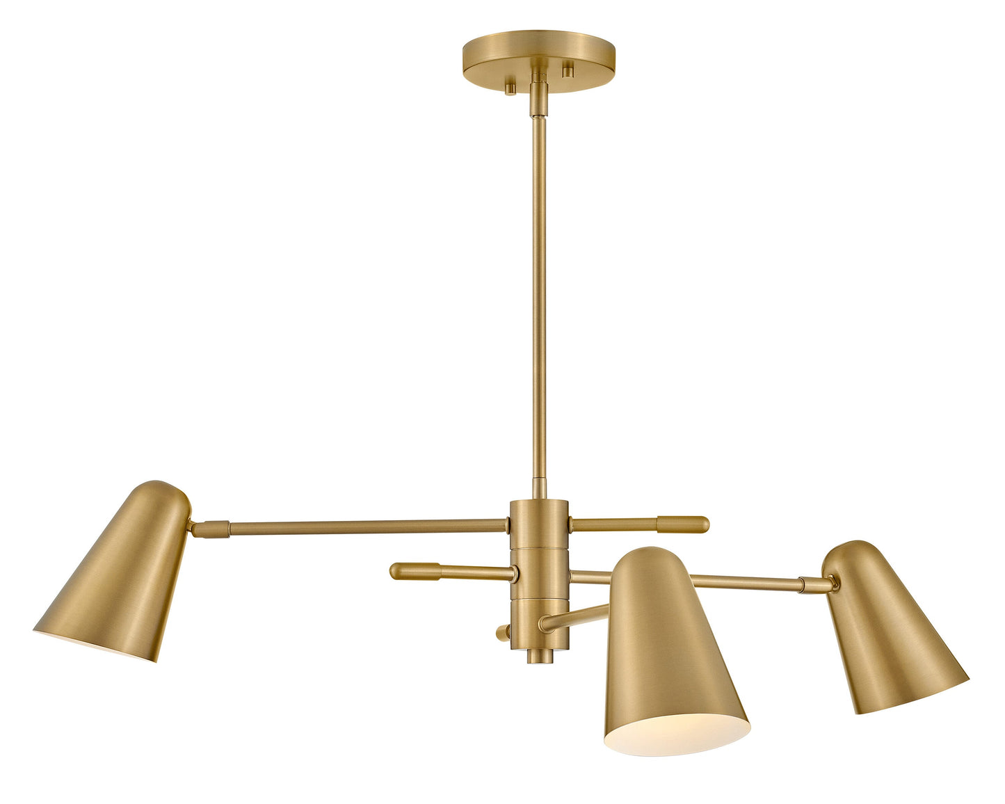 Lark Birdie 3 -Light Satin Brass Indoor Metal Steel Chandelier