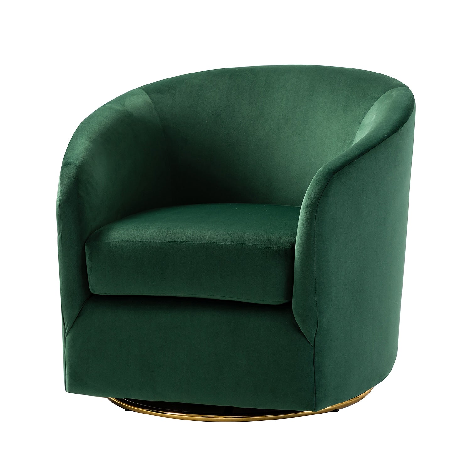 14 Karat Home 32.5-in W Modern GREEN Velvet Barrel Armchair