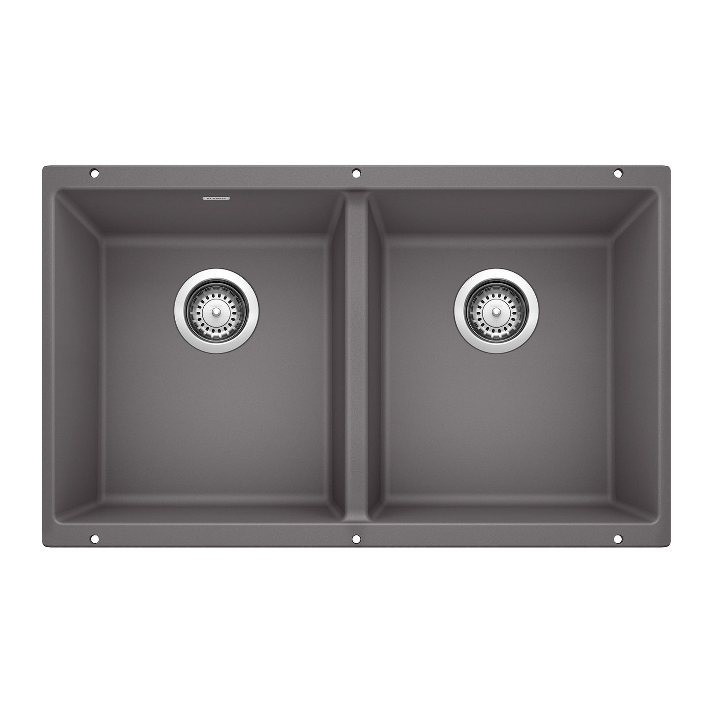 BLANCO Precis Silgranit Undermount 29.75-in x 18.11-in Granite Double equal bowl Kitchen Sink