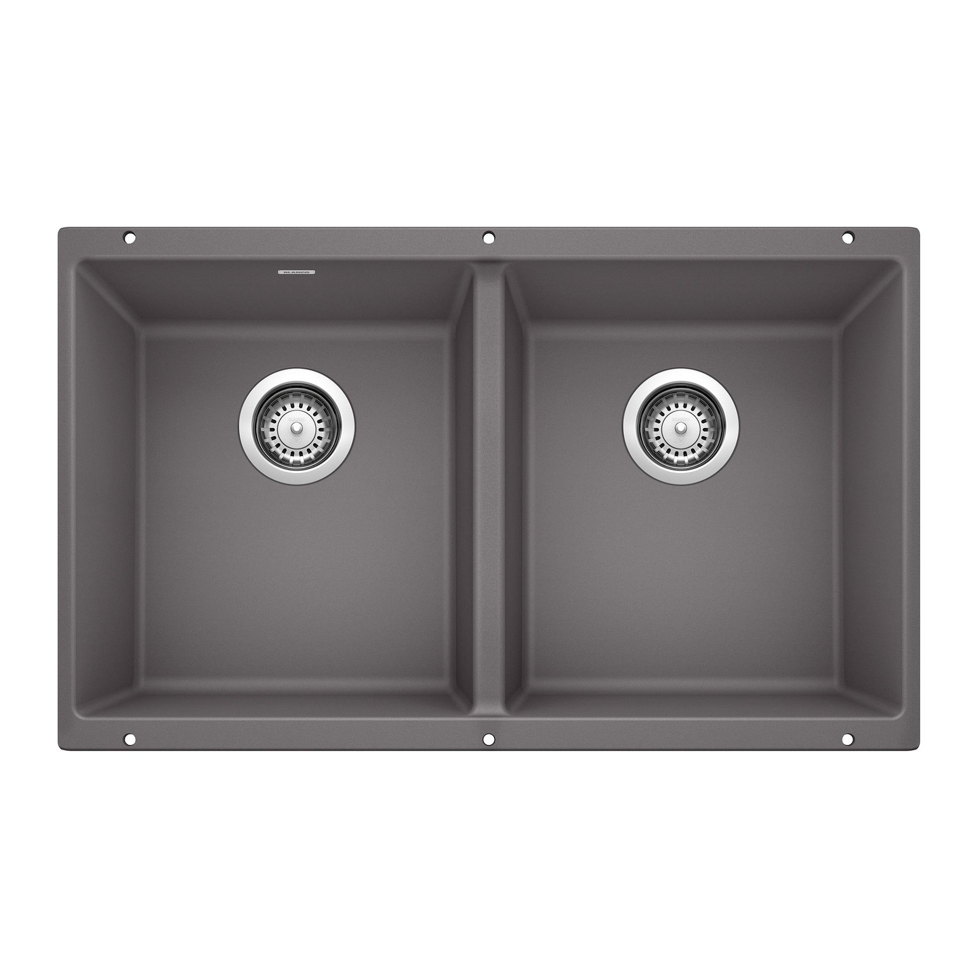 BLANCO Precis Silgranit Undermount 29.75-in x 18.11-in Granite Double equal bowl Kitchen Sink