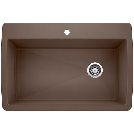 BLANCO Diamond Silgranit Drop-in or undermount 33.5-in x 22-in Granite Single bowl Kitchen Sink