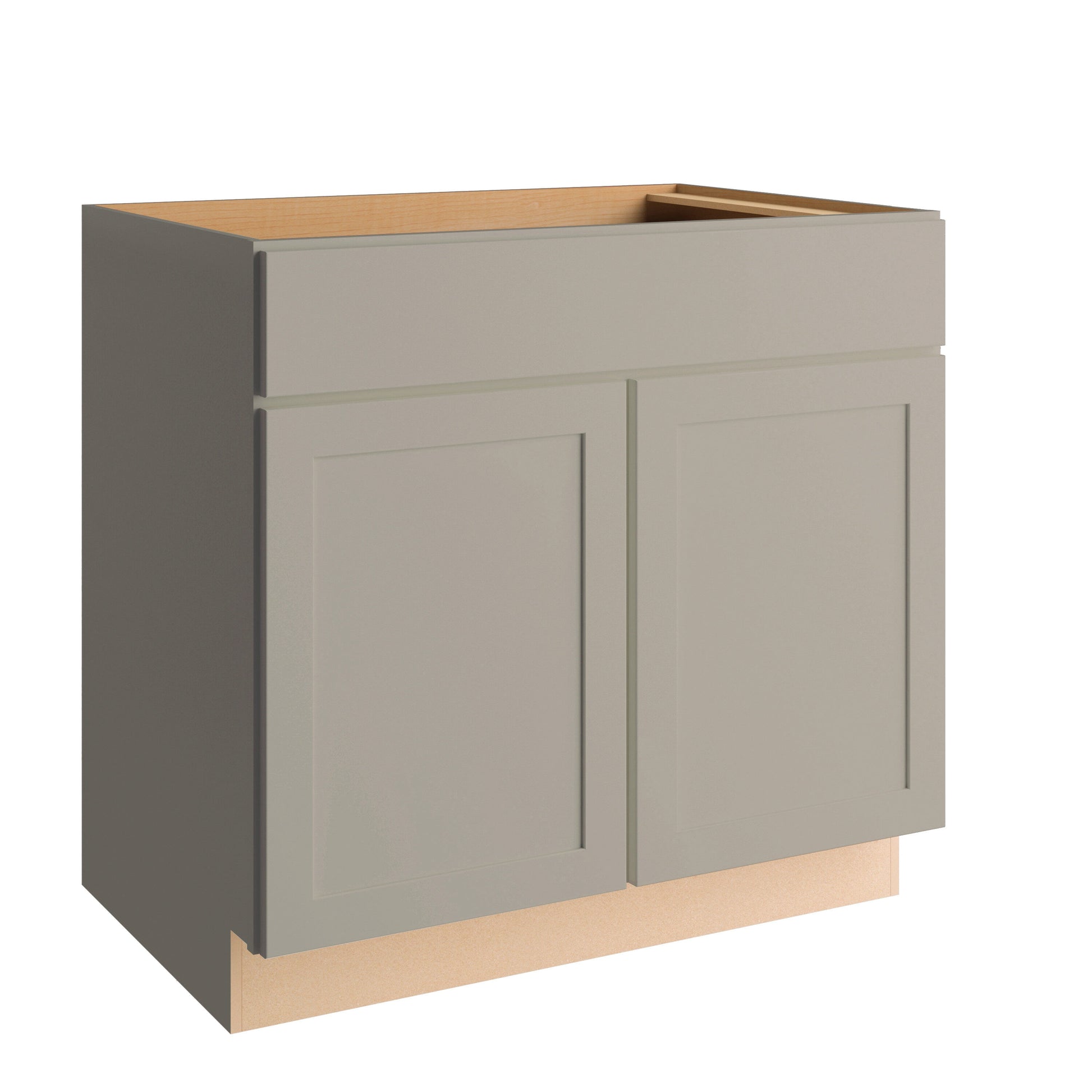 Project Source Burlington 36-in W x 34.5-in H x 24-in D Gray Base Fully Assembled Cabinet Recessed Panel Shaker