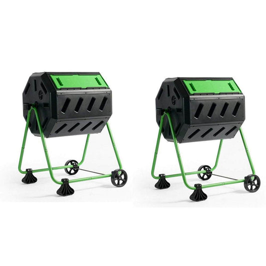 FCMP Outdoor Dual Chamber Tumbler Composter, 5 Cu. Ft. Capacity, Outdoor Use, Snap Lid, Easy Loading and Removal, Multiple Colors/Finishes 125629