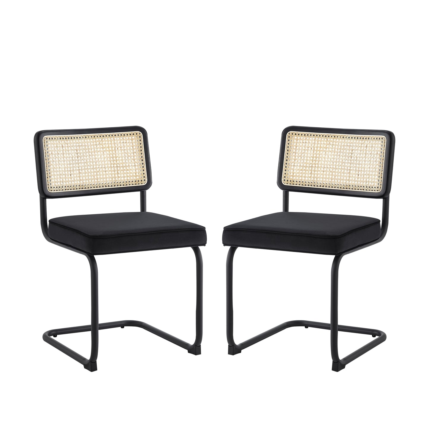 Loft Lyfe Set of 2 Sahasra Traditional Velvet Upholstered Dining Side Chair (Metal Frame)