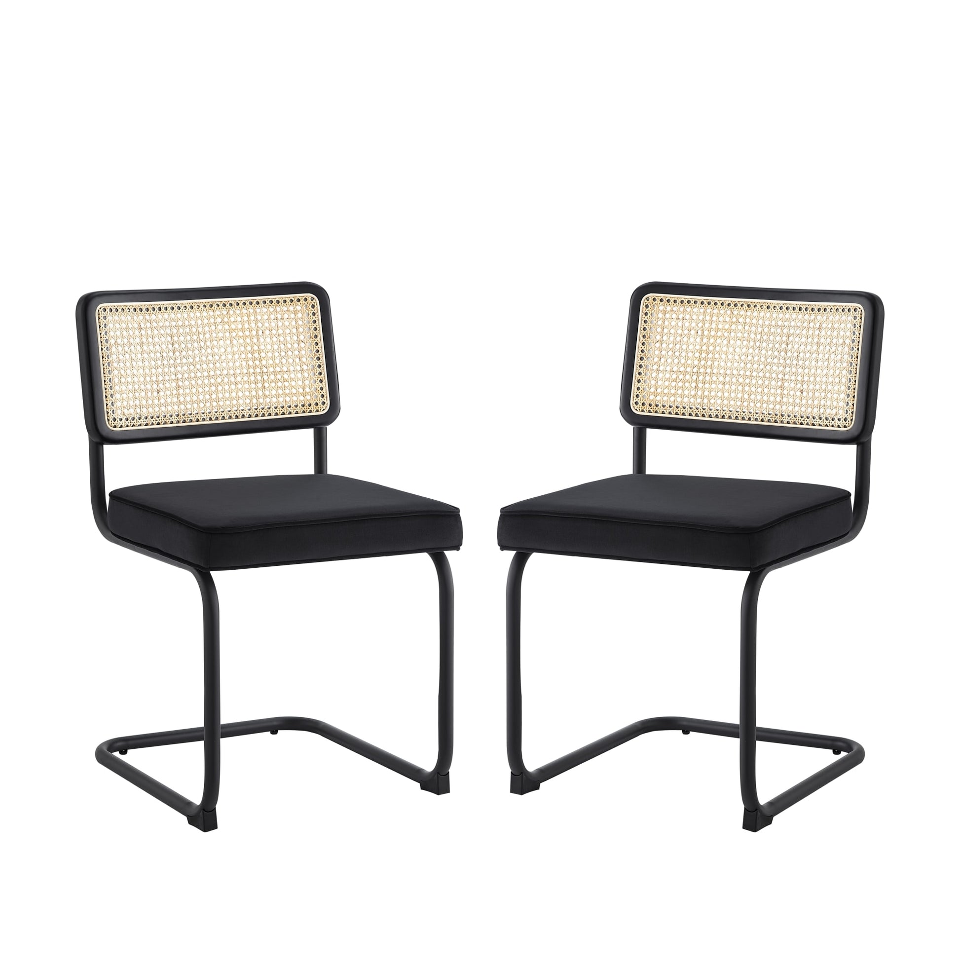 Loft Lyfe Set of 2 Sahasra Traditional Velvet Upholstered Dining Side Chair (Metal Frame)