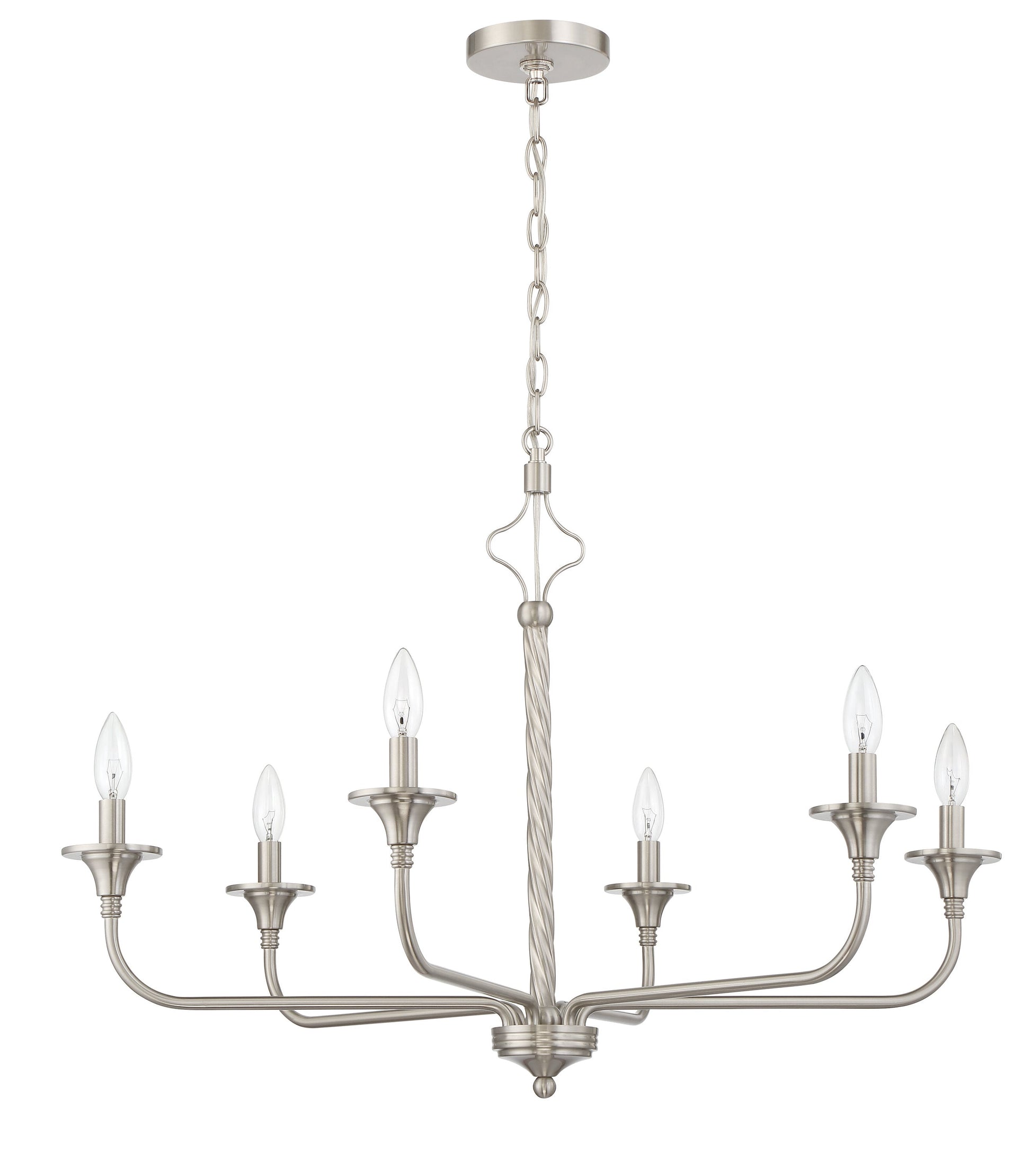 Craftmade Jolenne 6 -Light Brushed Nickel Indoor Bare bulb Steel Chandelier