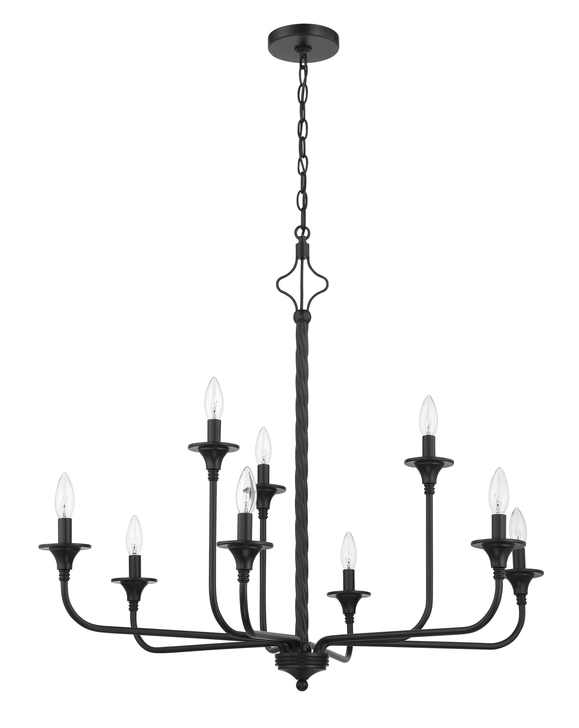 Craftmade Jolenne 8 -Light Matte Black Indoor Bare bulb Steel Chandelier