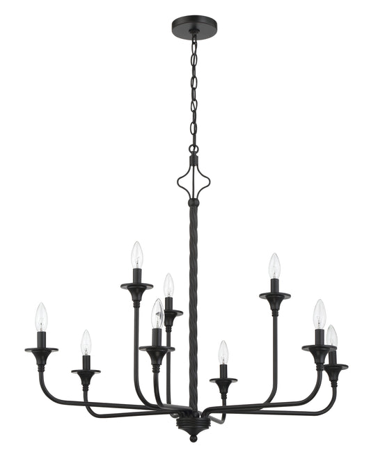 Craftmade Jolenne 8 -Light Matte Black Indoor Bare bulb Steel Chandelier