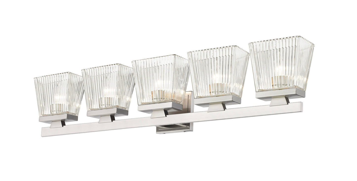 Z-Lite Astor 36-in 5 Light Brushed Nickel Farmhouse Bathroom Vanity light