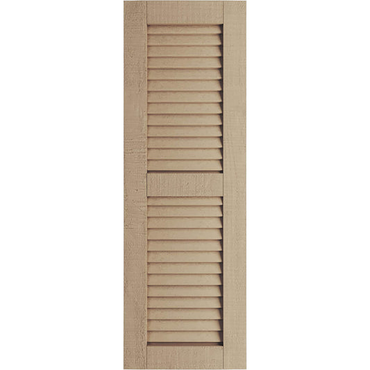 Ekena Millwork 18-in W x 84-in H Rough Cedar Paintable/Stainable Louvered Exterior Shutters ( 2 -Pack )